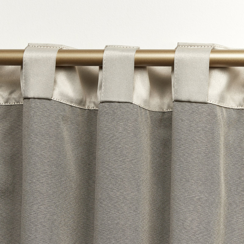 Sand Polyester Room Darkening Beaded Valance Curtain Panels