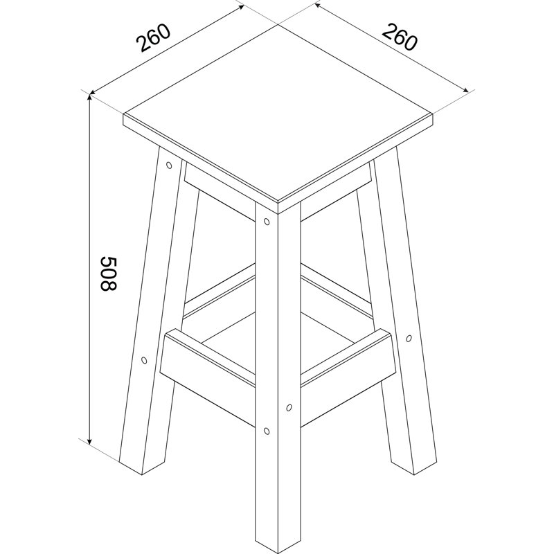 Steele Solid Wood Counter Stool, Black
