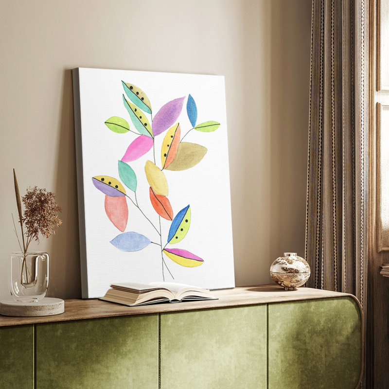 Color Pop Leaves II - galerie sur mesure Cavas, H 12 po x l 8 po
