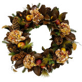 HYDRANGEA AND MAGNOLIA LEAF WREATH