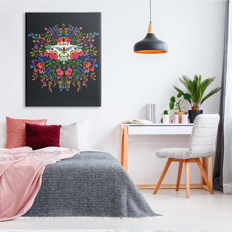 Collage de fleurs abstraites «Honey Bee Bold Summer Florals» par Heather Mclaughlin, H 48 po x l 36 po x P 1,5 po