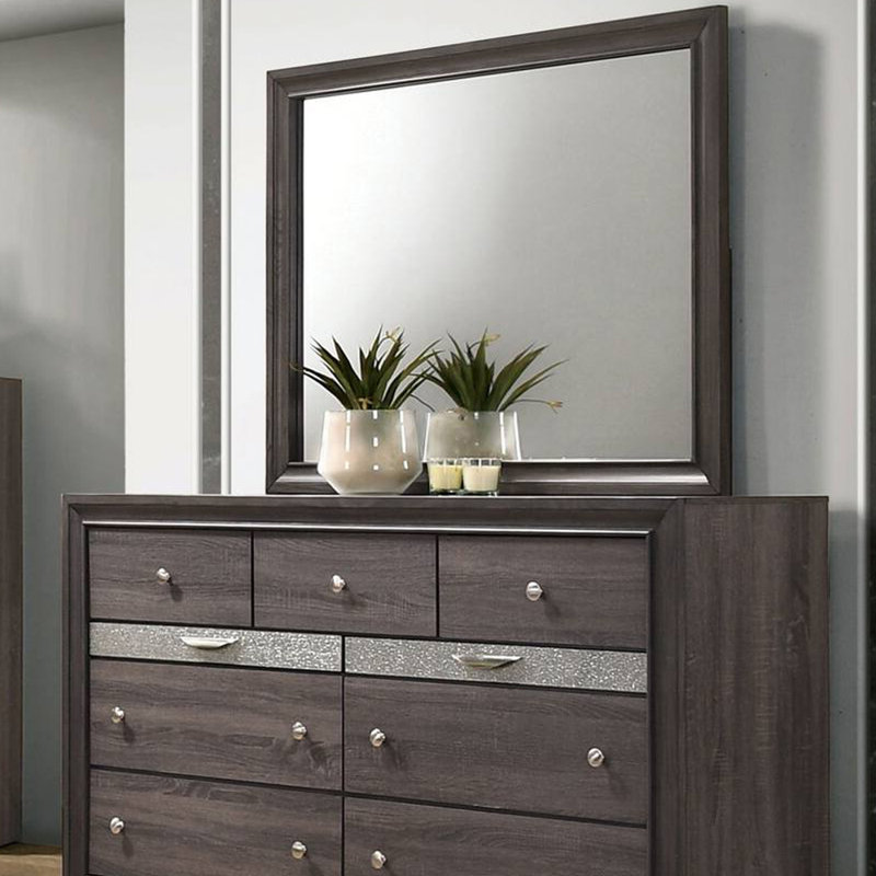 Miroir contemporain l 36,9 ", Gris
