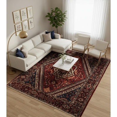 Tapis semi-antique rouille 11 x 13