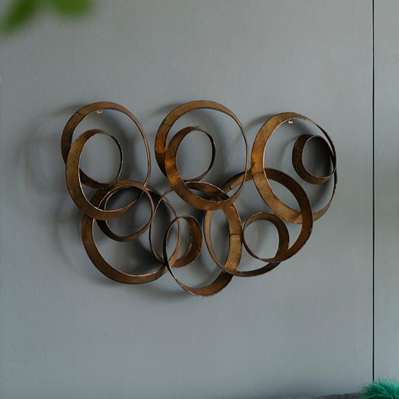 Décoration murale feuille d'or 38,5 x 22 x 4,2 po Seretha