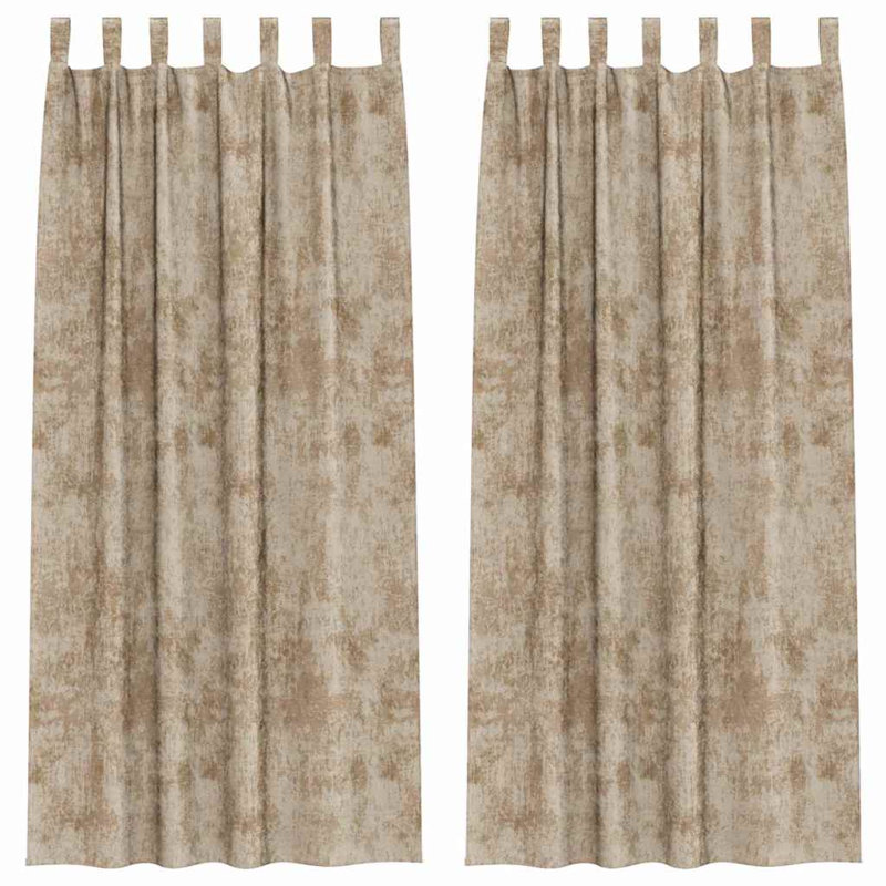 Alithia Velvet Room Darkening Curtain Pair, Champagne, 140cm Width x 245cm Drop