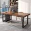 Bureau rectangulaire en fer massif brun clair + noir-750841179