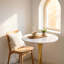 Table Tulipe de 60 cm (23,62 po) de style milieu du siècle, pour 2 à 4 personnes, avec plateau rond en MDF, table à manger sur pied, table d'appoint ou table basse.-823611266