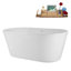 Baignoire autoportante 59 po avec drain interne en nickel brossé 59 po Streamline