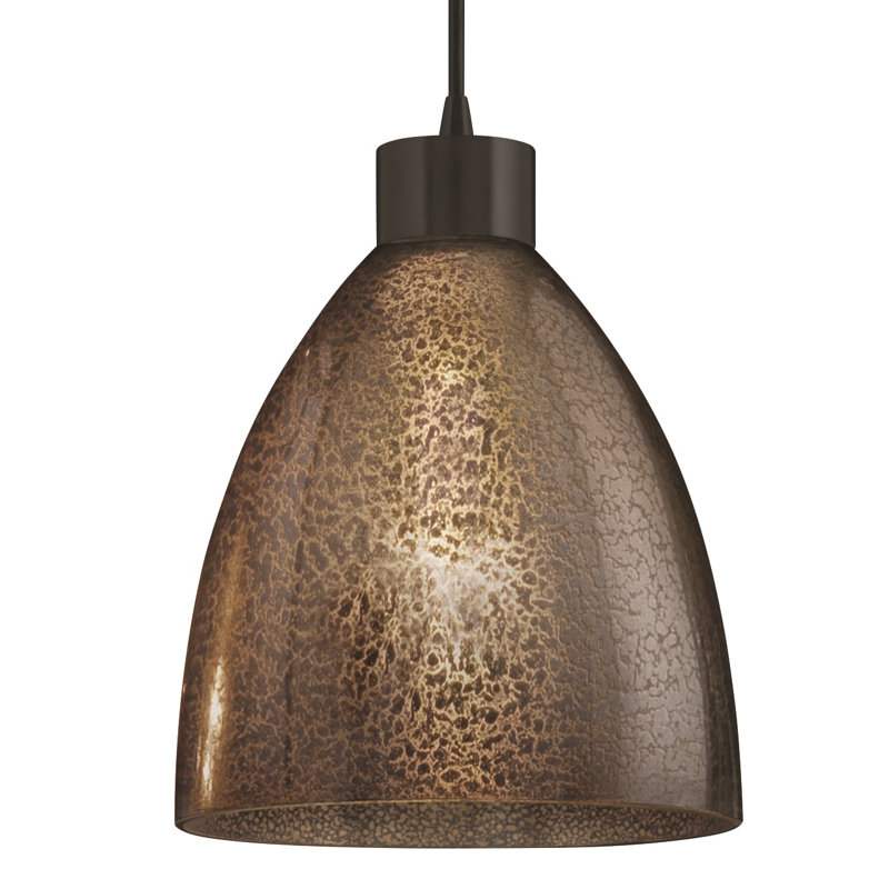 Aisaiah 1 - Light LED Single Pendant, Dark Bronze, Mercury Glass , No