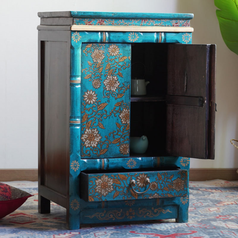 Armoire de véranda rétro en bois massif