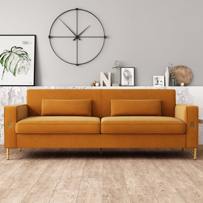Velours 3 avec décor métallique en acier inoxydable - Élégante garniture moderne pour le salon ajoutant une touche