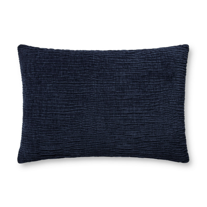 Housse de coussin rectangulaire Edan, Duvet, H 13 po x l 21 po, Bleu marine