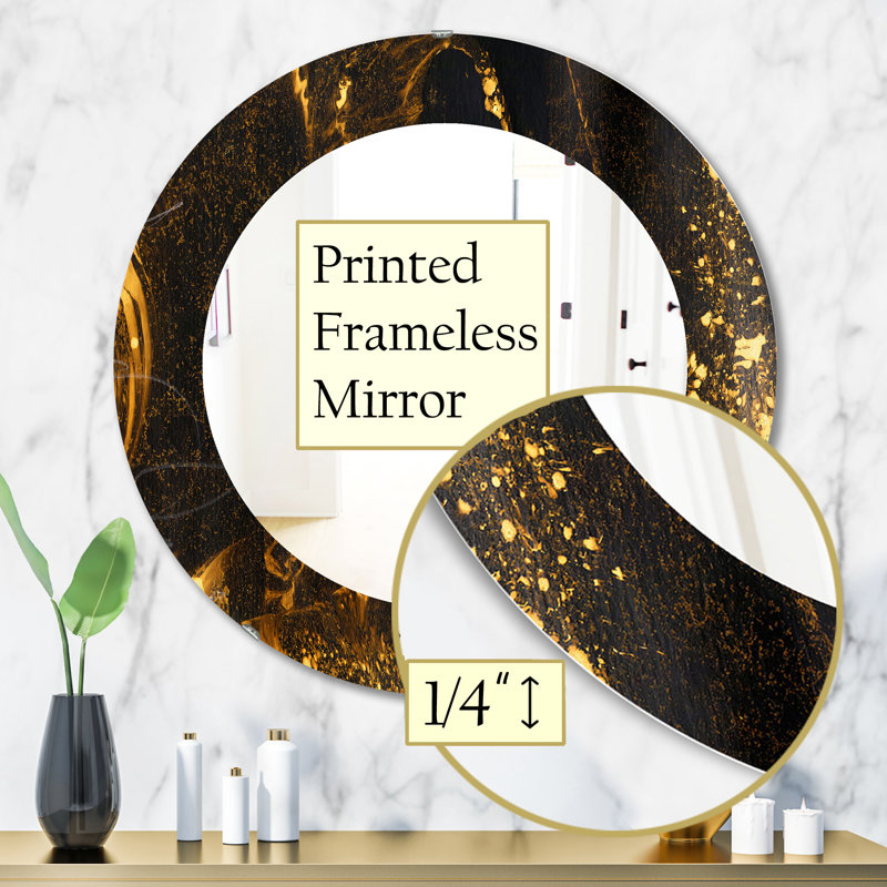 Marbled Glam Accent Wall Mirror, 31.5" H x 31.5" W, Abstract