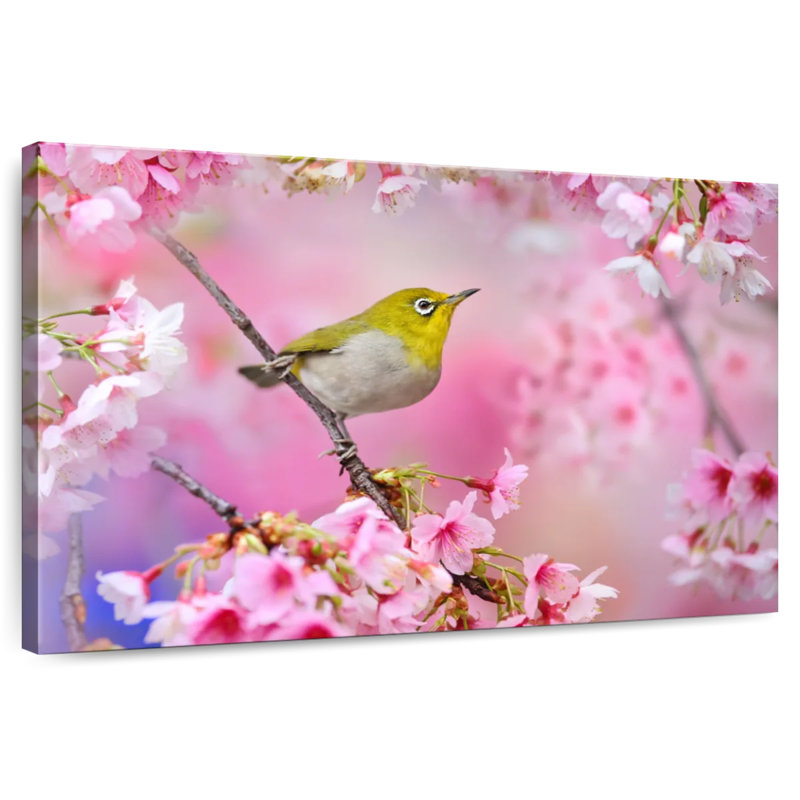 Brampt Sakura Blooms And Mejiro, 24" H x 36" W