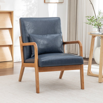 Fauteuil avec revêtement en bois et cuir