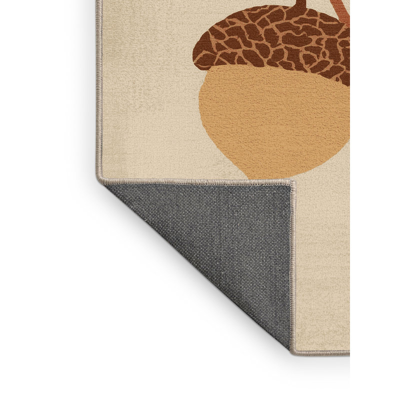 Soft Plush Evenson Thanksgiving Modern & Contemporary Abstract Area Rug in Beige – Beige Binding, 5x8