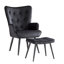 Fauteuil à oreilles et repose-pieds capitonnés-1653288145