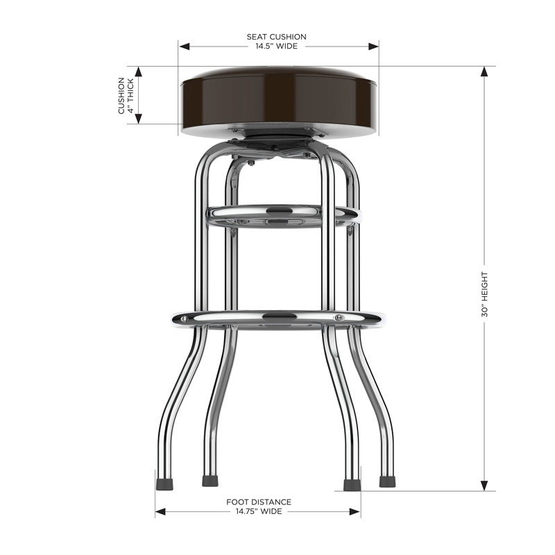 Commercial Grade Chrome Swivel Bar Stool with Vibrant Team Colors  , Cleveland Browns
