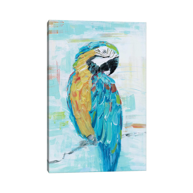 Island Parrot I by Sally Swatland - Wrapped Canvas Painting, 101.6 cm H x 66.04 cm W x 1.91 cm D
