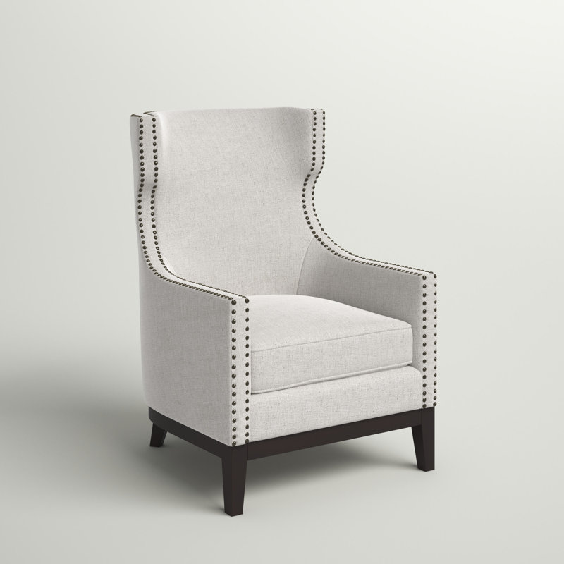 Bryan Upholstered Wingback Chair, Beige