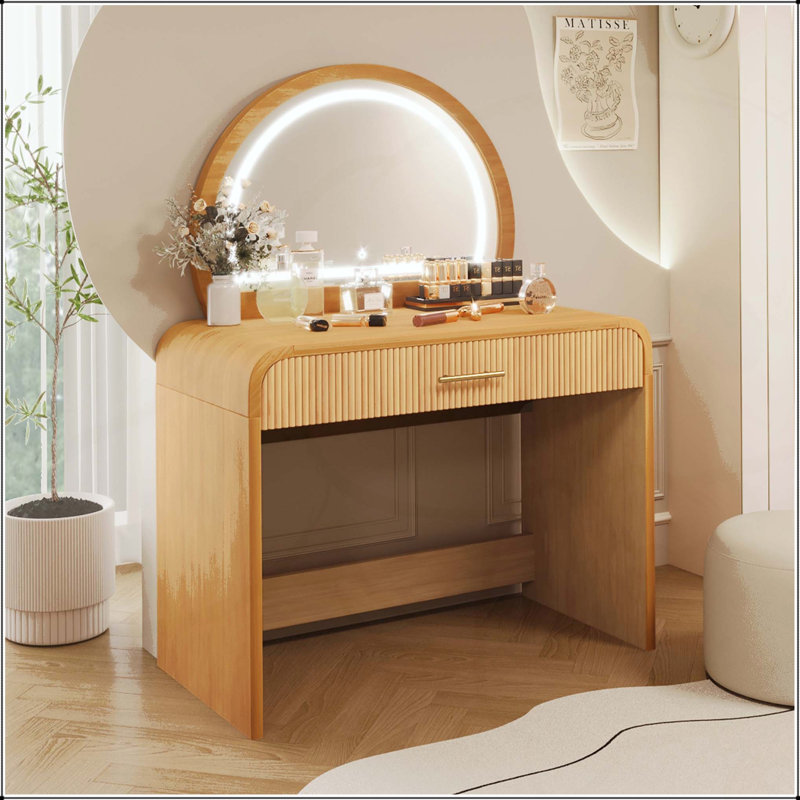 Meuble-lavabo avec miroir tactile 39 ", Naturel