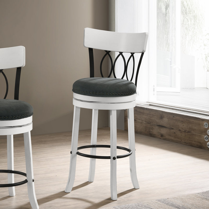 Ashritha Swivel Stool, Sea White, Bar Stool (29" Seat Height)