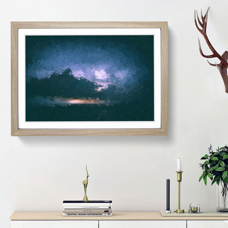 Storm Clouds in Abstract - Framed Print, 48cm H x 65cm W x 2cm D, Oak Framed
