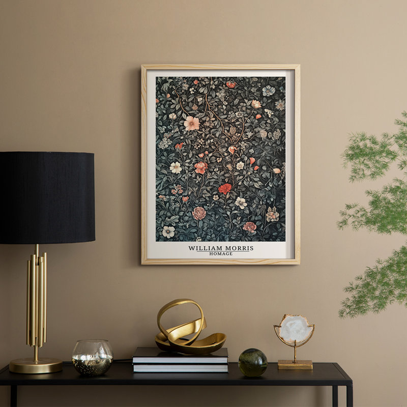 WM MORRIS Series CMXXII Framed Print - Solid Wood, Naturel, H 11 po x l 9 po