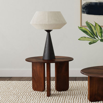 Table de bout ronde brune