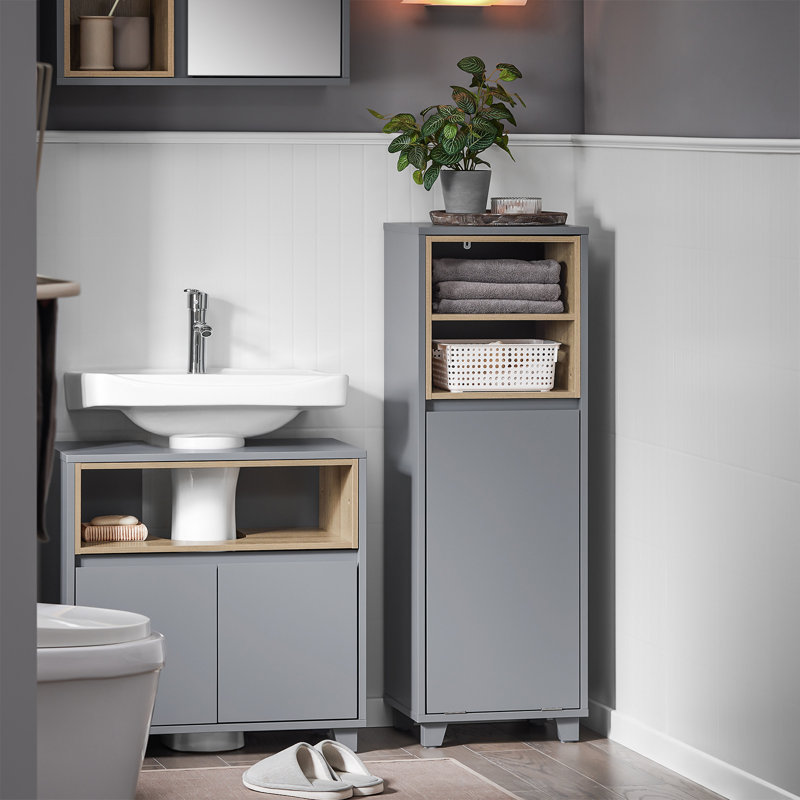 Quintilio Bathroom Cabinet, Gray
