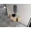 Meuble-lavabo mural 54 po avec lavabo d'art en céramique et 2 tablettes de rangement, 2 portes à fermeture douce, contreplaqué