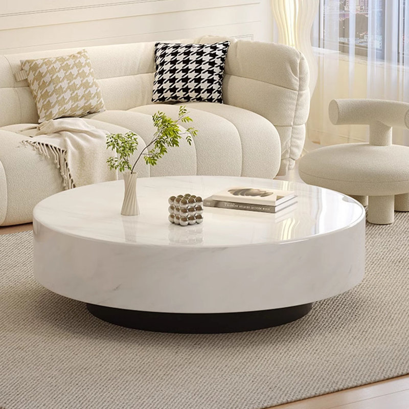 Simple luxury cream style marble coffee table