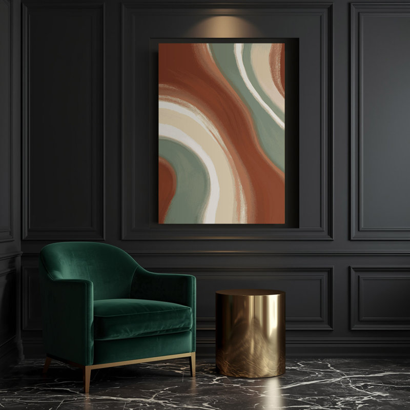 «Abstract Color Field 71», art mural sur toile brune, H 10 po x l 8 po
