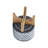 CERAMIC 5" AZTEC PLANTER ON WOODEN STAND, GRAY-1946190016
