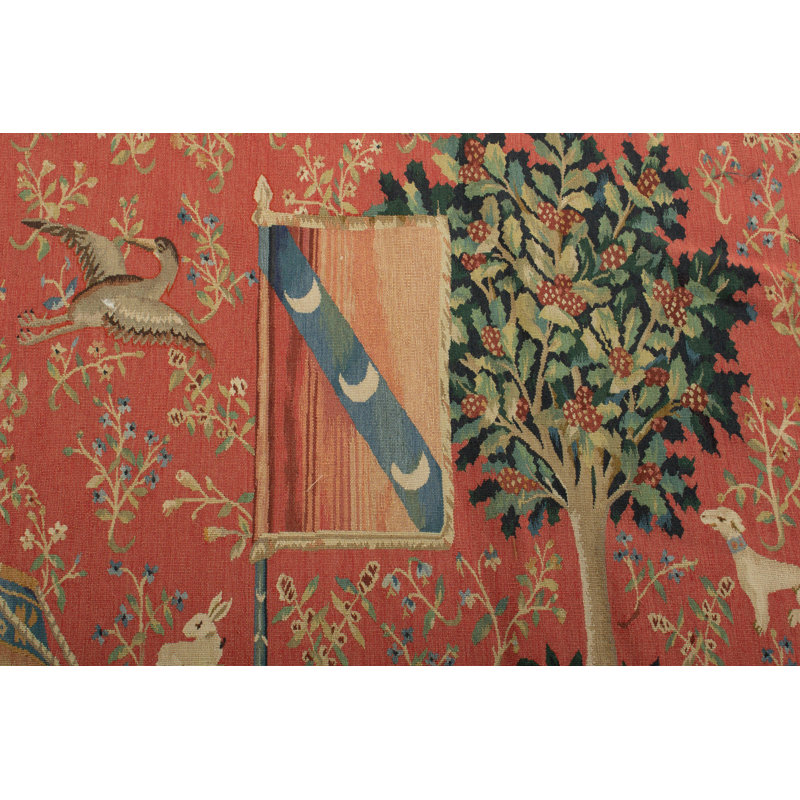 Hand-Knotted High-Quality Rust and Green Area Rug