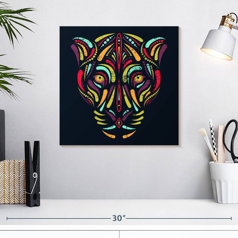 «Brampt Jaguar Face Abstract», H 16 po x l 16 po
