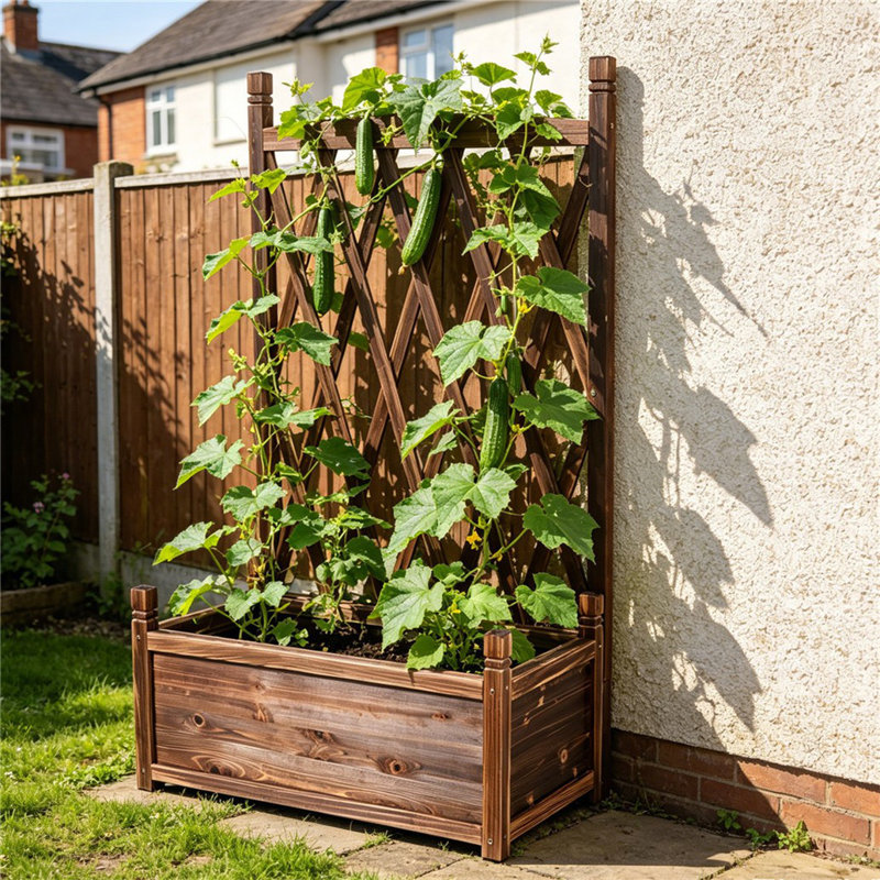 Bloxom Wood Planter Box, 115cm H x 36.5cm W x 64cm D