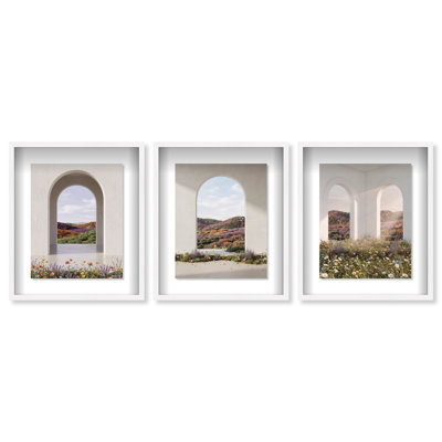 Paradise Arches Set Shadowbox Architecture Print by Oliver Gal, Black Frame, 16 x 20
