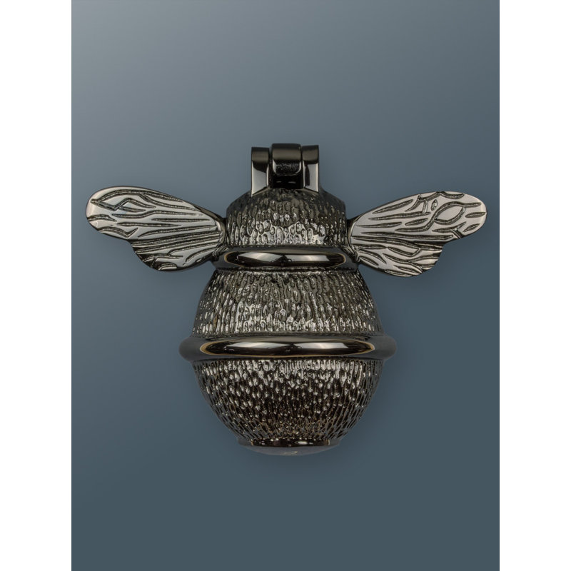 Antique Copper Bee Door Knocker, Black Nickel