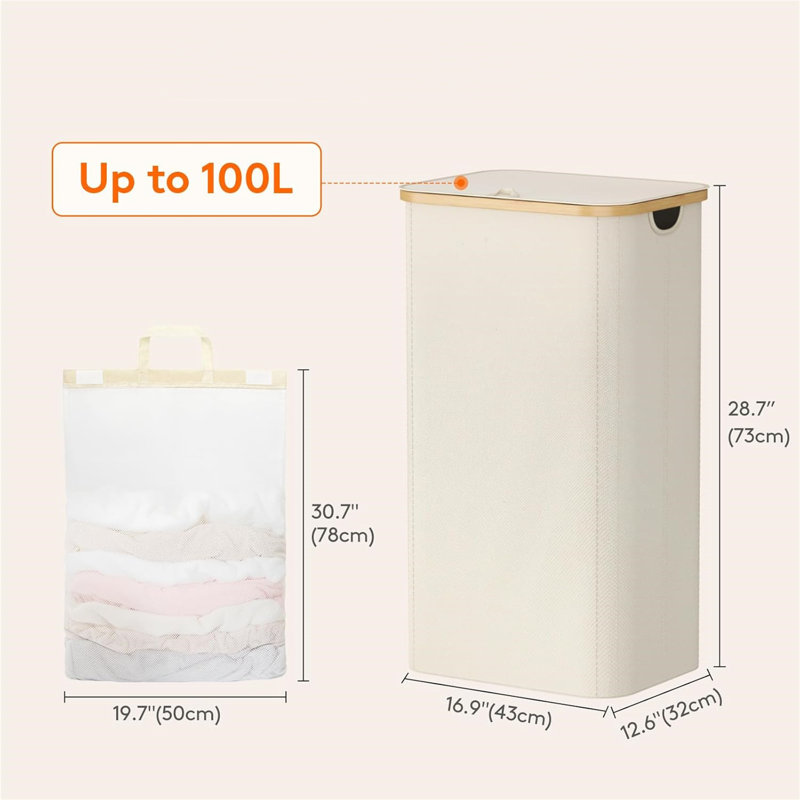 Bhargava Fabric Laundry Hamper with Handles