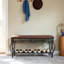 Banc de rangement pour chaussures en métal antique brun