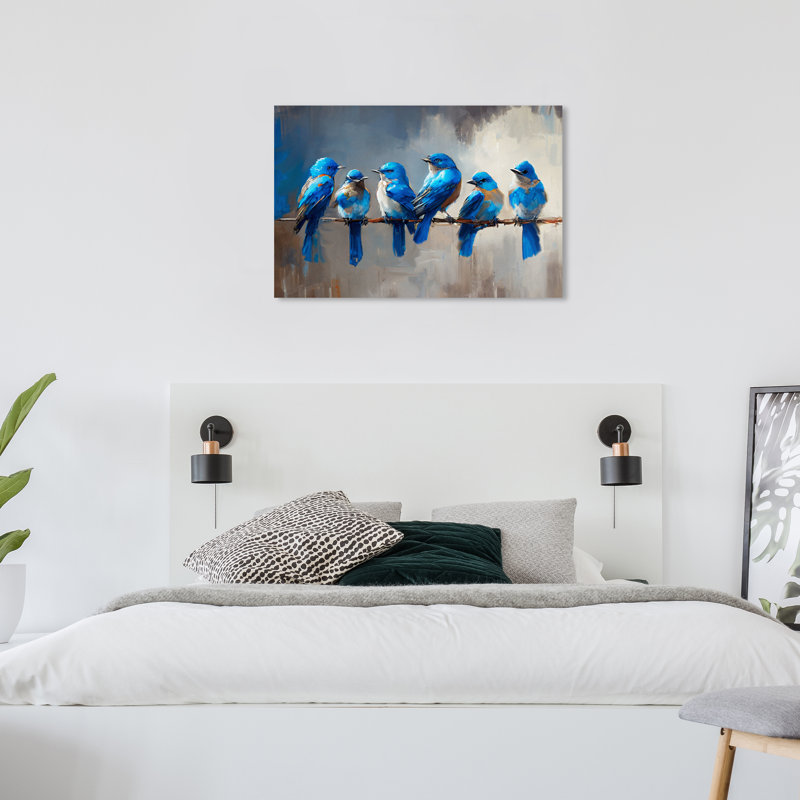 «Eriko Blue Birdies» par Wynwood Studio, H 24 po x l 36 po x P 0,8 po