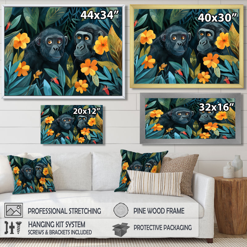 Décoration murale Cowden - Gorillawall, H 30 po x l 40 po, Toile tendue