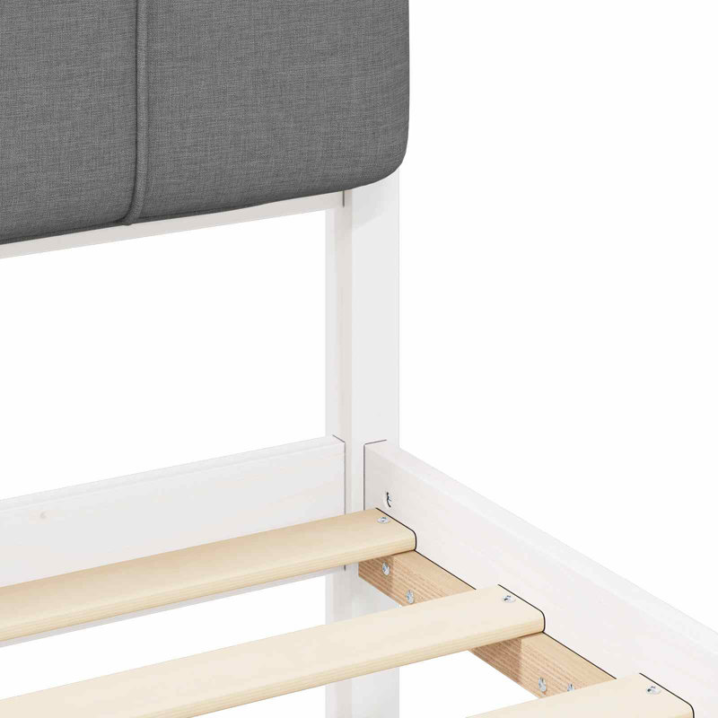 Solid Wood Bed, Small Double (4'), Light Grey/White