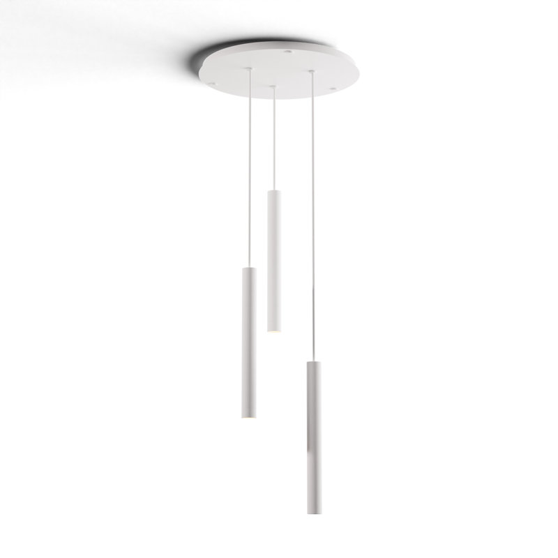 3 - Light LED Cluster Pendant, Matte White