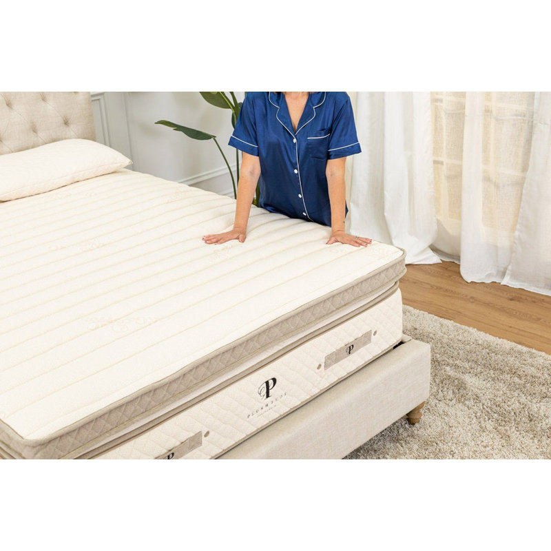 PlushBeds 3-Inch Medium Quilted Organic Mattress Topper, King