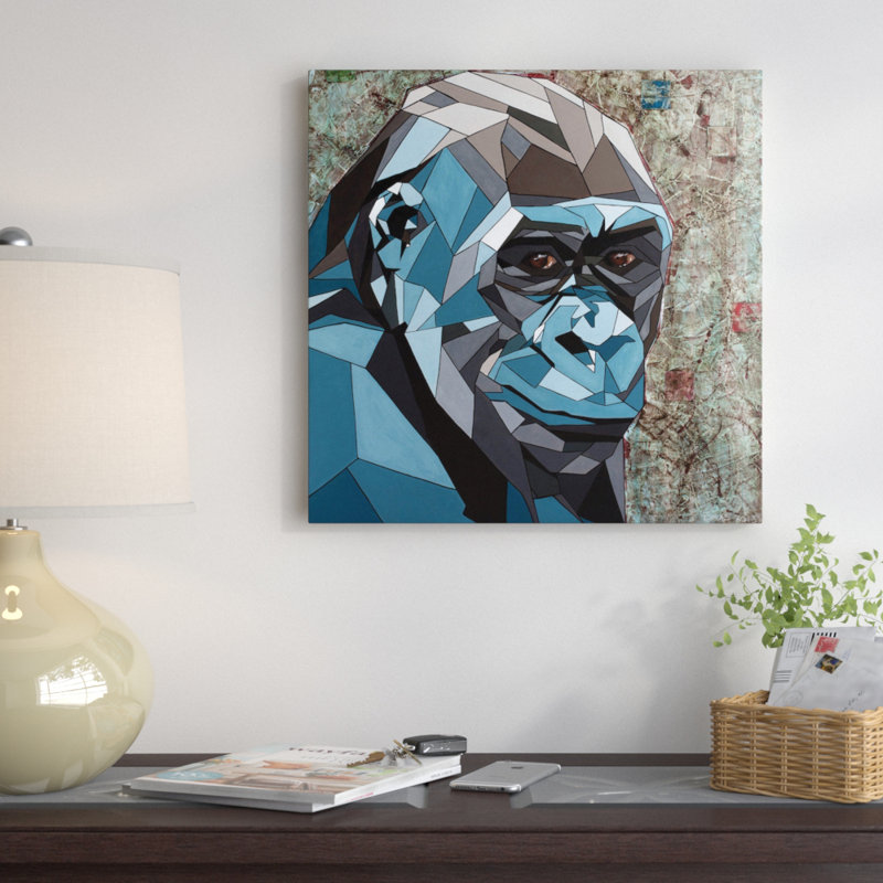 « ishmael » par daas, impression sur toile tendue, H 18 po x l 18 po x P 1,5 po, Toile avec cadre noir, Blanc