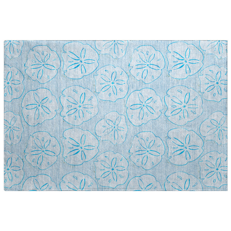 Tapis à poils longs de qualité supérieure lavable à la machine ADS189, Bleu, 2 pi 6 po x 3 pi 10 po