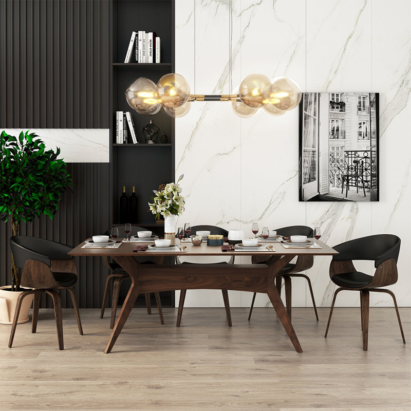 Volo Walnut Solid Wood Base Dining Table