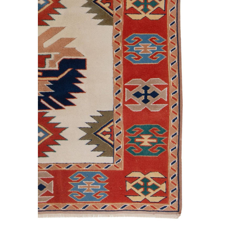 Tapis turc en laine noué à la main de couleurs douces, entièrement naturel